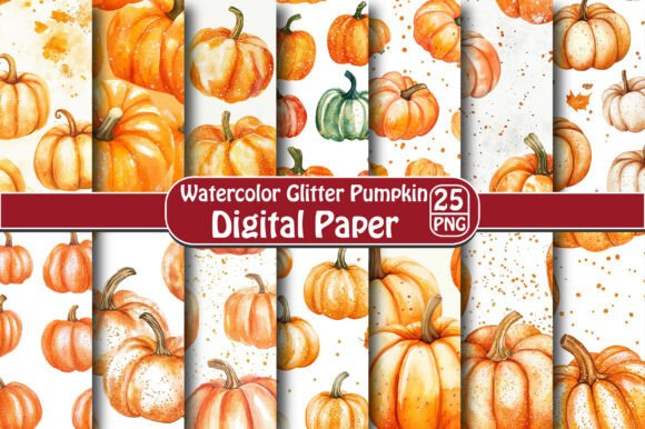 Download Watercolor Glitter Pumpkin Background - Glitter pumpkin background Collection