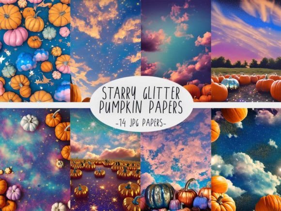Download Starry Glitter Pumpkin Paper Sublimation - Premium Bundle