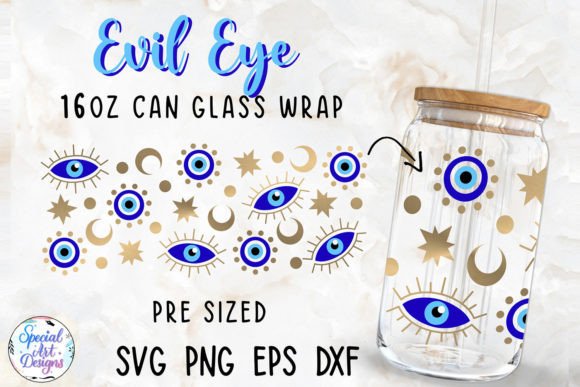 Download Evil Eyes | 16oz Libbey Glass Can Wrap - Evil Collection